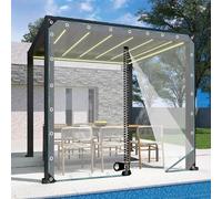 TZYYAO Panneaux Latéraux De Bâche étanche Transparente avec Fermeture à Glissière,Rideau Extérieur Imperméable,Bâche Plastique Transparente,2/3/4/5/6/7m Toile De Pluie en PVC,WxH-1.5x1.8m/4.9x5.9ft