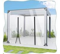 TZYYAO Panneaux Latéraux De Gazebo Pergola Transparents Imperméables,Bâche étanche en Plastique De 0.35mm,Bâche De Vinyle De PVC,Oeillets Renforcés Et Fermetures éclair
