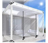 TZYYAO Panneaux Latéraux De Pergola en PVC étanche avec Oeillets,450g/㎡ Bâche Transparente Lourde,Bâche Protectrice en Plastique Résistante Aux Intempéries,avec 2 Fermetures éclair