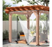 TZYYAO Panneaux Latéraux De Pergola en PVC Imperméables,Bâche Transparente Résistante avec œillets,Bâche en Vinyle Clair avec Fermeture à Glissière,pour Patio,Meubles De Jardin