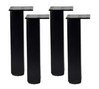 TZYYAO Pieds De Meubles Réglables,Pieds De Table 10cm, 12cm, 25cm, 30cm,Pieds De Support en Métal pour Canapé,Pieds De Remplacement DIY pour Bureau Cuisine,4 Pièces,Black-20cm/7.9in