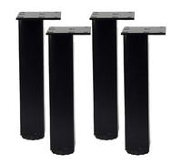 TZYYAO Pieds De Meubles Réglables,Pieds De Table 10cm, 12cm, 25cm, 30cm,Pieds De Support en Métal pour Canapé,Pieds De Remplacement DIY pour Bureau Cuisine,4 Pièces,Black-12cm/4.7in