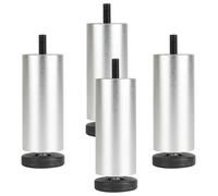TZYYAO Pieds De Table Réglables,Lot De 4 Pieds De Canapé,Pieds De Meuble De Soutien pour Buffet De Cuisine,Pieds De Bureau,Pieds Métalliques pour Armoires,Vis M8,Silver-6cm/2.4in