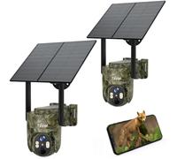 Tzziel 4G caméra de sécurité extérieure sans Fil à énergie Solaire,2K Solaire PTZ 4G avec Carte SIM（sans WiFi）, Détection Humaine PIR, Batterie 10400 mAh, Cloud TF, Audio Bidirectionnel, Etanche IP66