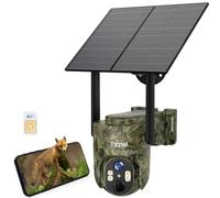 Tzziel 4G caméra de sécurité extérieure sans Fil à énergie Solaire,2K Solaire PTZ 4G avec Carte SIM（sans WiFi）, Détection Humaine PIR, Batterie 10400 mAh, Cloud TF, Audio Bidirectionnel, Etanche IP66