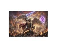 TZZKLAMNYO Ange doré du jugement Tableaux Décoration Murale Modern HD Impression Sur Toile Design Art Mural Affiche Sans Cadre Pour Salon Decorations, Cadeau 08x12inch(20x30cm)