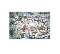 TZZKLAMNYO Cité de neige Tableau Sur Toile Sans Cadre Modern HD Art Mural Affiche Décoration D'intérieur Pour Salon, Maison, Cadeau 16x24inch(40x60cm)