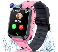 Tzzulsx GPS Montre Enfants, Montre Intelligente Enfant LBS Fille Garçon Téléphone SOS Voice Chat Appel Réciproque écran Tactile étanche étudiants, Enfant Jouets éducatifs 4-12Ys