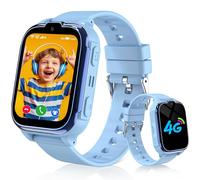 Tzzulsx Montre Connectée Enfant 4G/GPS/WiFi/Appel Vidéo, Montre GPS Enfant avec Chat Familial, SOS, Téléphone Etanche Jeux Réveil Mode Classe, IP68, Montre Intelligente Enfants Smartwatch Cadeau