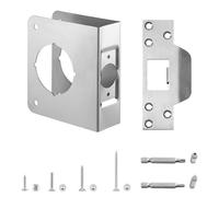 U 9553 Plaque de renfort de serrure en acier inoxydable pour portes de 4,5 cm d'épaisseur et comprend une gâche de porte (3,8 x 11,4 cm).