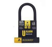 Antivol velo u 90 x 210mm auvray noir alarme 120 db avec support G