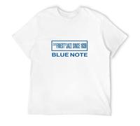 U-BASIC Blue Note Jazz Music Records Short Sleeve Black Men's T-Shirt White L