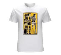 U-BASIC Short Sleeve Ali Float Like A Butterfly Tshirt Unisex - Boxing, Legend, Muhammad Shirt Top T-Shirt White XL