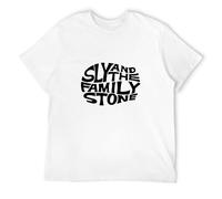 U-BASIC Sly and The Family Stone Logo T Shirt - T-Shirt - Funk Band - San Francisco T-Shirt White L