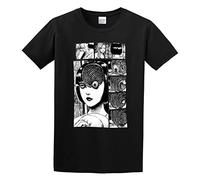 U-BASIC Uzumaki Junji Ito Horror Manga Natural Funny T Shirts for Men Adult T-Shirt Black L