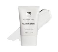 U Beauty Crème solaire minérale transparente multimodal SPF 25 avec filtre SPF non nano en oxyde de zinc, ainsi que des extraits de sauge sclarée et de pongamia pinnata pour une peau plus lumineuse