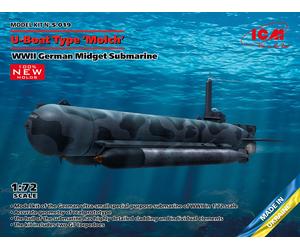 U-Boat Modèl'Molch ', Allemand WWII Midget Submarine (100% New Moules) 1:72 Kit