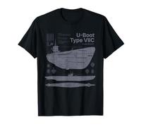 U-Boot Type VIIC Graphique schématique détaillé U-Boat Submarine T-Shirt