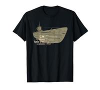 U-Boot Type VIIC Graphique schématique détaillé U-Boat Submarine T-Shirt