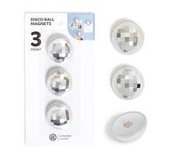 U Brands Lot de 3 aimants pour casier à boules disco - Accessoires amusants pour l'école, tableau blanc - Aimants mignons pour réfrigérateur - Argenté
