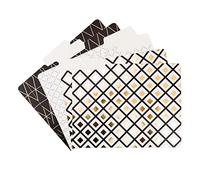 U Brands Lot de 6 chemises de classement classiques, fournitures de bureau, noir, doré et blanc, certifié FSC