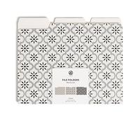 U Brands Lot de 9 chemises marocaines, fournitures de bureau, onglets 1/3 coupés dans des positions assorties, format lettre, noir et blanc
