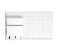 U Brands Organization Center Calendrier effaçable à sec avec cadre blanc, fournitures de bureau, crochets et trieur de courrier 45,7 x 76,2 cm