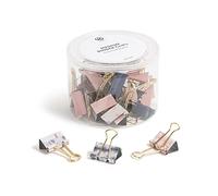 U Brands Pinces à reliure tendance, teinture douce avec dents dorées, fournitures d'organisation de bureau, 32 mm, 36 pièces