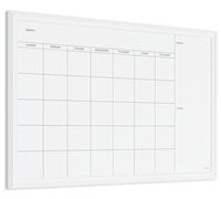U Brands Tableau noir magnétique, 50,8 x 76,2 cm, cadre en bois Blanc Calendrier effaçable à sec