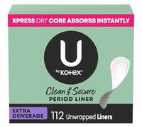 U by Kotex Lightdays Liners, Extra Coverage, Unscented, Jumbo Pack, 112 Count