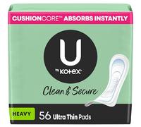 U by Kotex Security Ultra Thin Pads, Long, Unscented, 56 Count