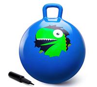 U&C Planet 45 cm Ballon Sauteur avec Pompe pour Enfants 3 à 8 Ans | Charge Max 100 kg, Adapté à l'Intérieur et l'Extérieur, Cadeau pour Garçons & Filles pour Anniversaire & Noël，Dino
