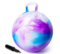 U&C Planet 55 cm Ballon Sauteur pour Enfants 7 à 12 Ans avec Pompe | Charge Max. : 100 kg, Gonflable & Base Antidérapante, l'Intérieur et l'Extérieur, Cadeau pour Garçons et Filles, Violet Nuage