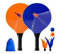 U&C Planet Beachball Set Paddle Ball Game Jeu de Raquette de Plage en Bois pour Enfants&Famille 2 pagaies 2 balles, et 2 Birdies Jouets pour Jardin Beach Party