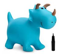 U&C Planet Dinosuar Animal Hopper pour Les Tout-Petits Jouet de Saut pour Enfants Jouet de Saut de Cheval Gonflable Cadeau d'anniversaire de Noël pour Les Enfants de 2, 3, 4 et 5 Ans (Bleu Clair)