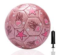 U&C Planet Football pour Enfants Ballon pour Enfant, Ballon de Foot Taille 2, Petit Ballon pour bébé, Ballon de Jardinage, Cadeau pour Enfants garçons Filles 1 2 3 4 5 6 Ans méduse Rose Brillante