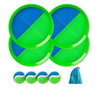 U&C Planet Jeu de Balle à Scratch Jeu de Lancer Balle étanche Enfants 3-12 Ans Set de 2 Ballons de Plage 4 pagaies & 4 balles avec 1 Sac de Rangement Toss et Catch Ball Famille Jeux d'extérieur