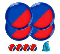 U&C Planet Jeu de Balle à Scratch Jeu de Lancer Balle étanche Enfants 3-12 Ans Set de 2 Ballons de Plage 4 pagaies & 4 balles avec 1 Sac de Rangement Toss et Catch Ball Famille Jeux d'extérieur