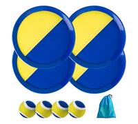 U&C Planet Jeu de Balle à Scratch Jeu de Lancer Balle étanche Enfants 3-12 Ans Set de 2 Ballons de Plage 4 pagaies & 4 balles avec 1 Sac de Rangement Toss et Catch Ball Famille Jeux d'extérieur