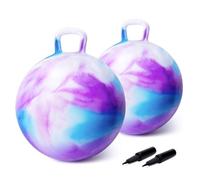 U&C Planet Lot 2 Ballons Sauteurs 45 cm pour Enfants 3 à 8 Ans avec Pompe
