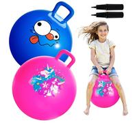 U&C Planet Lot de 2 Ballon Sauteur 45 cm Ballon Sauteur Enfant 3-8 Ans Plastique PVC épais et résistant Jouet d'intérieur et extérieur