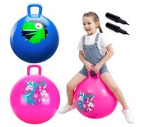 U&C Planet Lot de 2 Ballon Sauteur 45 cm Ballon Sauteur Enfant 3-8 Ans Plastique PVC épais et résistant Jouet d'intérieur et extérieur