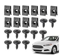 U Clips and Screws Kit for Car, Interior Fastener Clip with Metals Screw, Accessories for Dashboard Panel, Bumper, Trim, RVs, Sedans, and Auto Repairs, Metal, Black