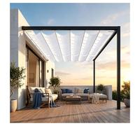 U Couverture D'Ombre Voile De Vague，RéTractable Kit De Couverture D'Ombre，Kit D'Installation Inclus ; Convient Aux Porches, Patios, Jardins Et Terrasses.(W1.1*L14m/W3.60*L45.93ft)