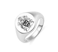 U/D Personnalisé famille Chevalière avec personnalisé Signet/Logo/école Badge famille Badge Crest Bague laiton/argent 925 hommes Chevalière cadeau pour papa - Ovale
