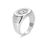 U/D Personnalisé famille Chevalière avec personnalisé Signet/Logo/école Badge famille Badge Crest Bague laiton/argent 925 hommes Chevalière cadeau pour papa - ronde avec gravures