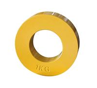 U/D Plaque de poids olympique fractionnée de 0,2 kg ~ 1 kg - Haltères olympiques pour entraînement de force - Micro chargement - Disque pour surmonter les plateaux (jaune, 1 kg)