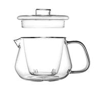 U/D Théière en verre borosilicate transparent avec infuseur amovible, petit et exquis (300 ml)