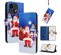 U.DARELIKE Coque Portefeuille pour ZTE Blade A35E Folio Etui à Rabat Motif Noël Cuir PU Cas de Téléphone Magnétique Housse de Protection pour ZTE Blade A35E - Nuit de Noël