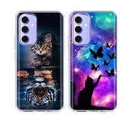 U.DARELIKE Lot de 2 Coques Compatible avec Samsung Galaxy A14 5G Coque Silicone Transparente Chat Chaton Motif Personnalisée Souple Crystal Étui Housse Antichoc pour Galaxy A14 5G